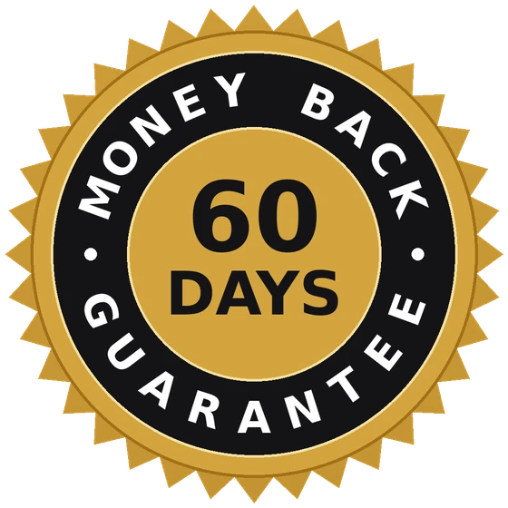 60-day money-back guarantee seal